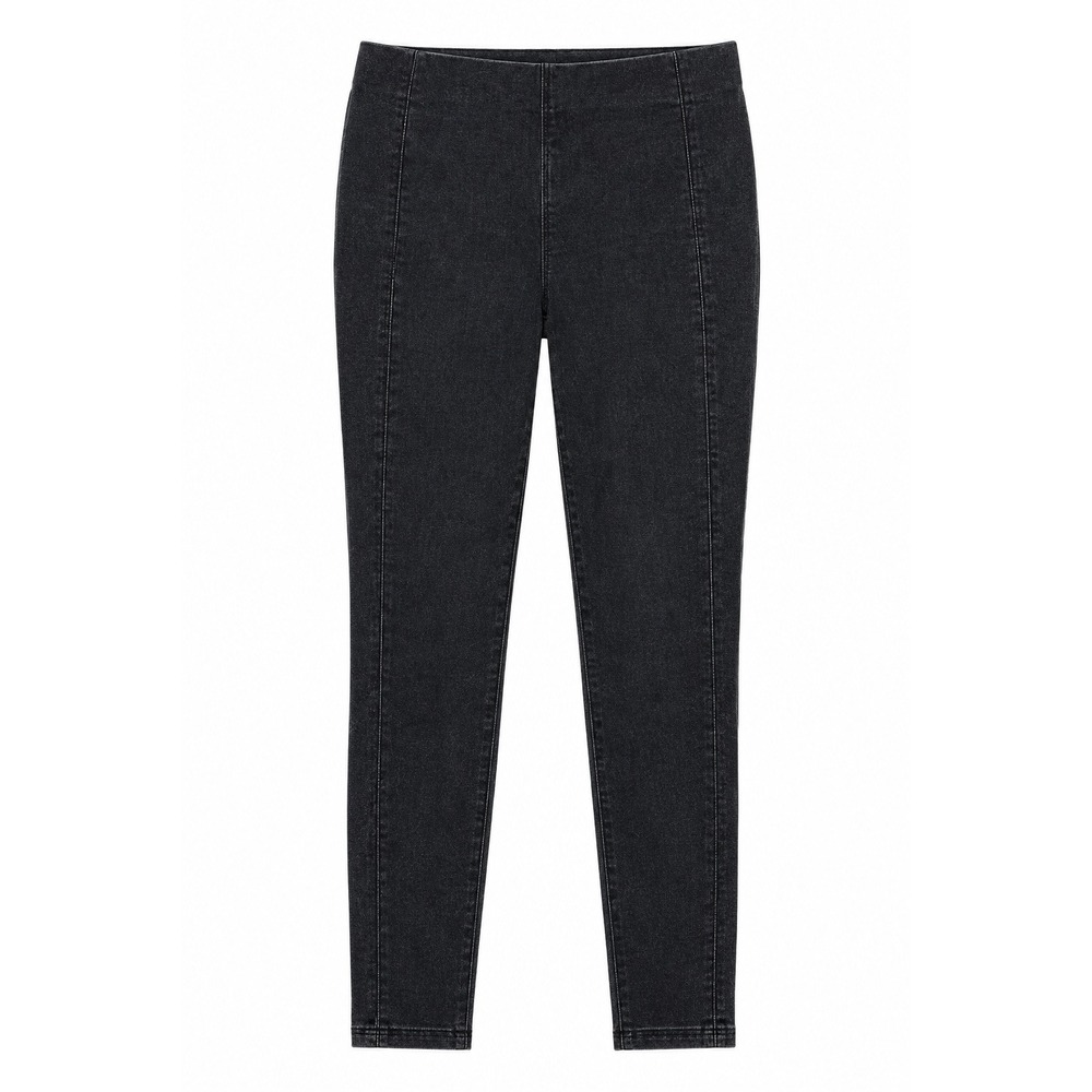Franne Golde Slim Stretch Jean Black Wash Pull‎ On Denim Pants Size L NWT